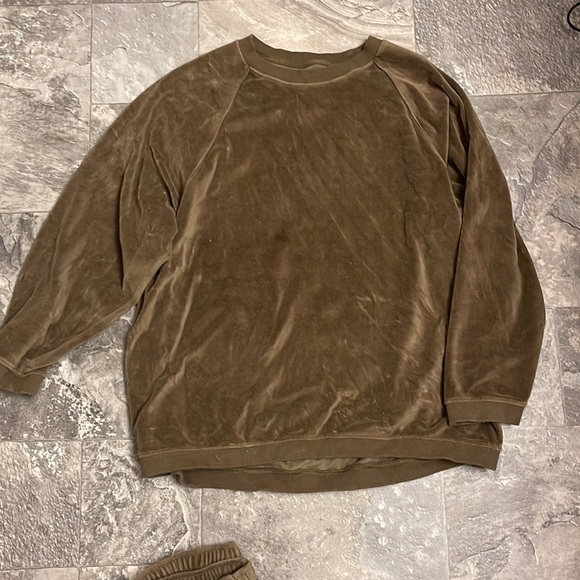 Aerie Brown Velour Track Pants & Joggers Set - Picture 3 of 3